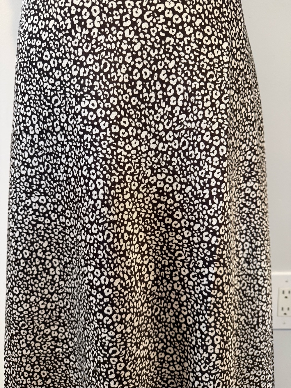 LOFT Black & White Satin Bias Animal Print Skirt - Picture 2 of 3